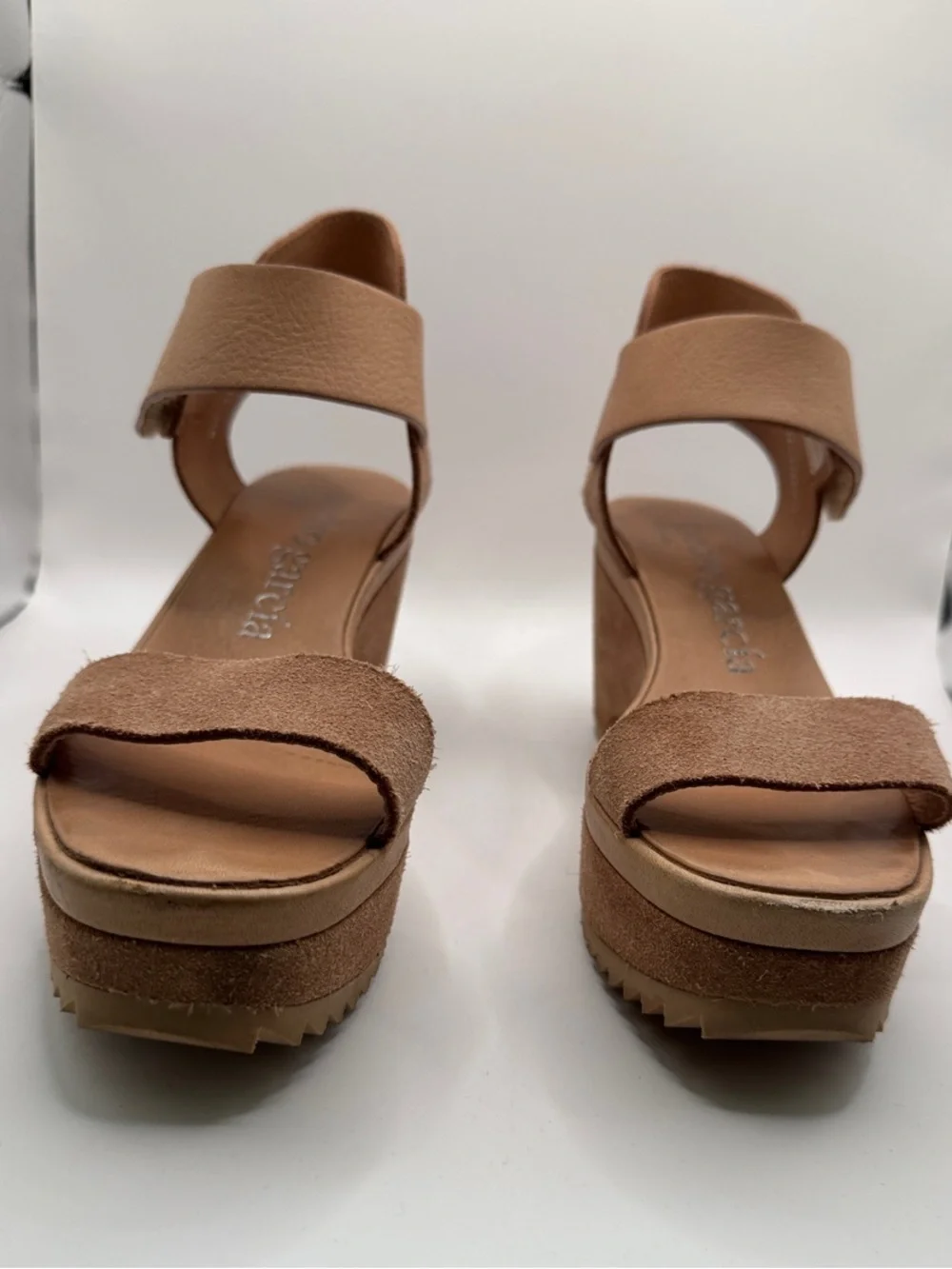 Pedro Garcia Suede Platform Sandals - Nude/Tan